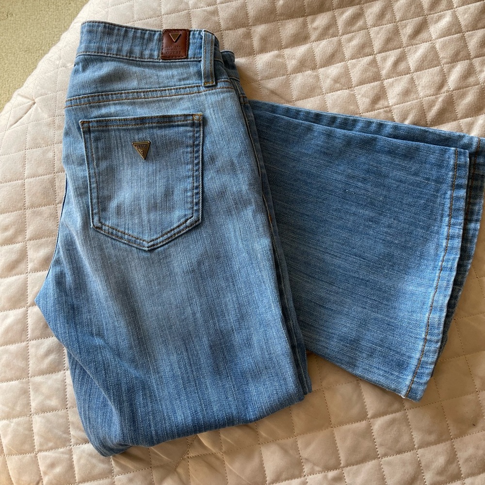 Guess low rise flare legs .